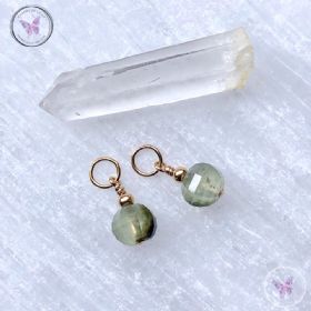 Gold Prehnite Facet Gemstone Pendant